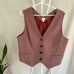 a new day Checkered Button Down Vest